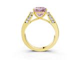 Yellow gold Fancy Pink Princess Cut Diamond Channel Set Solitaire Ring with Four-Prong Setting_39