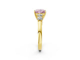 Yellow gold Fancy Pink Princess  Cut Diamond Five-Stone Prong Set White Gold Ring_31