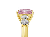 Yellow gold Fancy Pink Princess  Cut Diamond Five-Stone Prong Set White Gold Ring_34