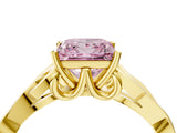 Yellow gold Fancy Pink Princess Cut Diamond Solitaire Celtic Knot Ring with Four-Prong Setting_22