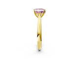 Yellow gold Fancy Pink Princess Cut Diamond Solitaire Engagement Ring with Cathedral Setting and Four-Prong Mount_19