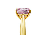 Yellow gold Fancy Pink Princess Cut Diamond Solitaire Engagement Ring with Cathedral Setting and Four-Prong Mount_77