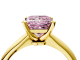 Yellow gold Fancy Pink Princess Cut Diamond Solitaire Engagement Ring with Classic Band and Four-Prong Setting_21