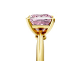 Yellow gold Fancy Pink Princess Cut Diamond Solitaire Engagement Ring with Classic Band and Four-Prong Setting_22