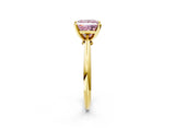 Yellow gold Fancy Pink Princess Cut Diamond Solitaire Engagement Ring with Classic Band and Four-Prong Setting_38