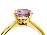 Yellow gold Fancy Pink Princess Cut Diamond Solitaire Engagement Ring with Classic Band and Four-Prong Setting_40