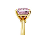 Yellow gold Fancy Pink Princess Cut Diamond Solitaire Engagement Ring with Classic Band and Four-Prong Setting_41