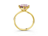 Yellow gold Fancy Pink Princess Cut Diamond Solitaire Engagement Ring with Four-Prong Setting and Classic Band_23