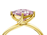 Yellow gold Fancy Pink Princess Cut Diamond Solitaire Engagement Ring with Four-Prong Setting and Classic Band_24