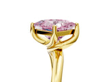 Yellow gold Fancy Pink Princess Cut Diamond Solitaire Engagement Ring with Four-Prong Setting and Classic Band_25