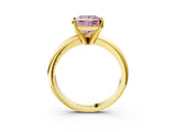 Yellow gold Fancy Pink Princess Cut Diamond Solitaire Engagement Ring with Round Band and Four-Prong Setting_95