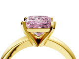 Yellow gold Fancy Pink Princess Cut Diamond Solitaire Engagement Ring with Round Band and Four-Prong Setting_96