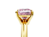 Yellow gold Fancy Pink Princess Cut Diamond Solitaire Engagement Ring with Round Band and Four-Prong Setting_97