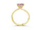 Yellow gold Fancy Pink Princess Cut Diamond Solitaire Ring with Classic Band and Four-Prong Setting_3