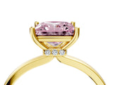 Yellow gold Fancy Pink Princess Cut Diamond Solitaire Ring with Classic Band and Four-Prong Setting_4
