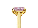 Yellow gold Fancy Pink Princess Cut Diamond Solitaire Ring with Flower Prong Setting and Classic Band_17