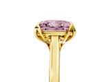 Yellow gold Fancy Pink Princess Cut Diamond Solitaire Ring with Flower Prong Setting and Classic Band_41