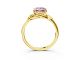Yellow gold Fancy Pink Princess Cut Diamond Solitaire Ring with Twist Band and Four-Prong Setting_32