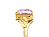 Yellow gold Fancy Pink Princess Cut Diamond Solitaire Ring with Twist Band and Four-Prong Setting_34