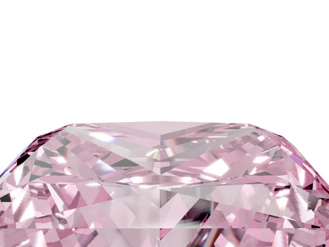Yellow gold Fancy Pink Princess Cut Halo Round Diamond Solitaire Ring with Pavé Band and Four-Prong Setting_4