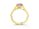 Yellow gold Fancy Pink Princess Cut Solitaire Cathedral Diamond Engagement Ring with Channel-Set Band and Four-Prong Setting_6