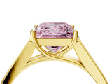 Yellow gold Fancy Pink Princess Cut Solitaire Cathedral Diamond Engagement Ring with Channel-Set Band and Four-Prong Setting_7