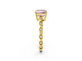 Yellow gold Fancy Pink Princess Cut Solitaire Diamond Ring with Infinity Twist Band and Four-Prong Setting_2