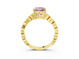 Yellow gold Fancy Pink Princess Cut Solitaire Diamond Ring with Infinity Twist Band and Four-Prong Setting_3