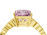 Yellow gold Fancy Pink Princess Cut Solitaire Diamond Ring with Infinity Twist Band and Four-Prong Setting_4
