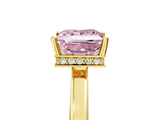 Yellow gold Fancy Pink Princess  Cut Solitaire Engagement Ring with Four-Prong Setting on a Classic Band_5