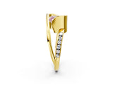 Yellow gold Fancy Pink Princess Cut Solitaire Tension-Set Diamond Split Shank Ring_2