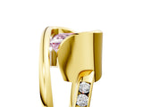 Yellow gold Fancy Pink Princess Cut Solitaire Tension-Set Diamond Split Shank Ring_5