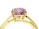 Yellow gold Fancy Pink Princess  Cut Solitaire Twist Band Ring with Four-Prong Setting_4