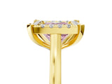 Yellow gold Fancy Pink Princess  Diamond Cluster Halo Solitaire with Four-Prong Setting_28