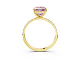 Yellow gold Fancy Pink Princess  Diamond Pavé Band with Six-Prong Setting_34