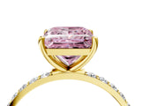 Yellow gold Fancy Pink Princess  Diamond Pavé Band with Six-Prong Setting_35