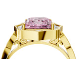 Yellow gold Fancy Pink Princess  Halo Diamond Engagement Ring with Milgrain Band and Four-Prong Setting_22
