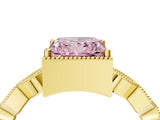 Yellow gold Fancy Pink Princess  Milgrain Marquise Diamond Twist Band Ring_66