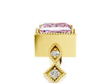 Yellow gold Fancy Pink Princess  Milgrain Marquise Diamond Twist Band Ring_67