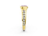 Yellow gold Fancy Pink Princess  Solitaire Bezel-Set Diamond Ring with Channel-Set Band_2