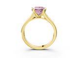 Yellow gold Fancy Pink Princess  Solitaire Bezel-Set Diamond Ring with Channel-Set Band_3