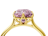 Yellow gold Fancy Pink Princess  Solitaire Cathedral Diamond Ring with Six-Prong Setting_4