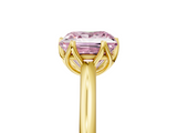 Yellow gold Fancy Pink Princess  Solitaire Cathedral Diamond Ring with Six-Prong Setting_5