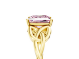 Yellow gold Fancy Pink Princess  Solitaire Celtic Knot Engagement Ring with Four-Prong Setting_5