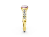 Yellow gold Fancy Pink Princess  Solitaire Channel-Set Diamond Engagement Ring with Four-Prong Setting_31