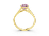 Yellow gold Fancy Pink Princess  Solitaire Channel-Set Diamond Engagement Ring with Four-Prong Setting_32