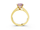 Yellow gold Fancy Pink Princess  Solitaire Diamond Ring with Channel-Set Band and Four-Prong Setting_6