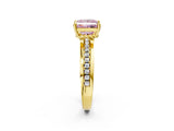 Yellow gold Fancy Pink Princess  Solitaire Diamond Ring with Channel Set Band and Six-Prong Setting_31