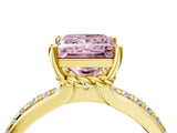 Yellow gold Fancy Pink Princess  Solitaire Diamond Ring with Channel Set Band and Six-Prong Setting_33