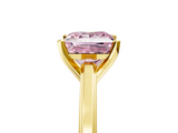 Yellow gold Fancy Pink Princess  Solitaire Diamond Ring with Four-Prong Setting and Classic Band_8